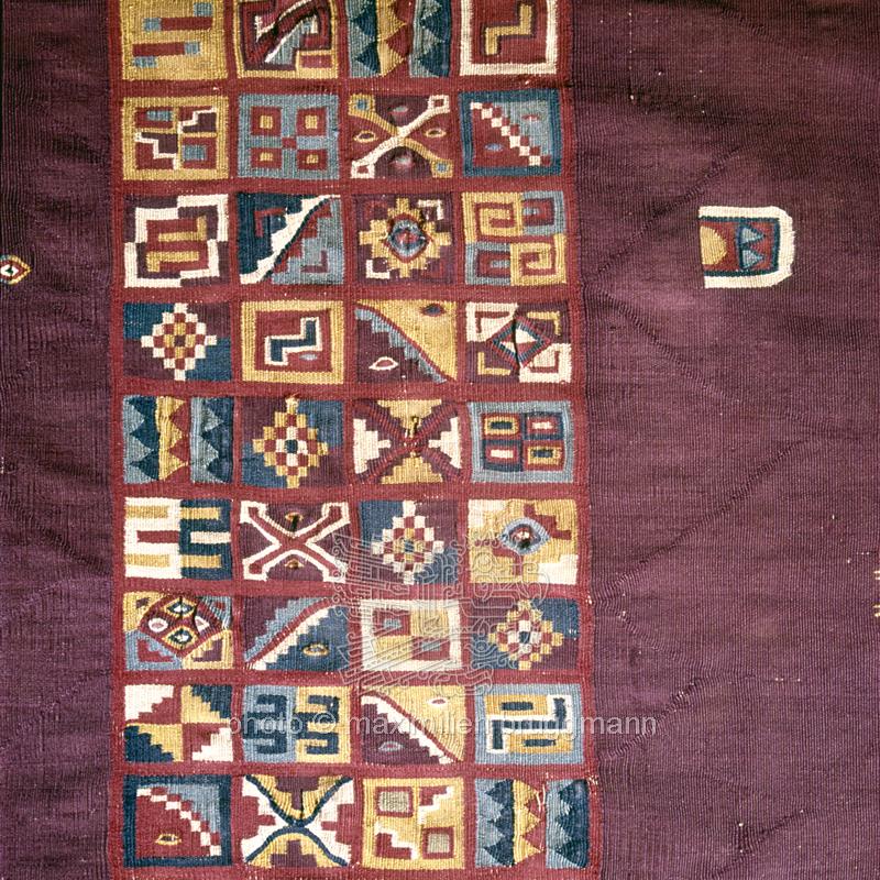 Unku Inca Unku of the emperor with central Tocapus, detail (88 different figures ...